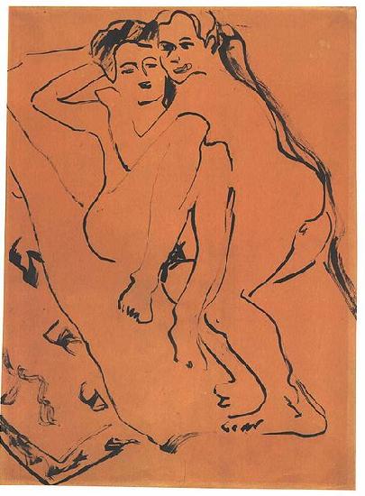 Ernst Ludwig Kirchner Lovers Sweden oil painting art